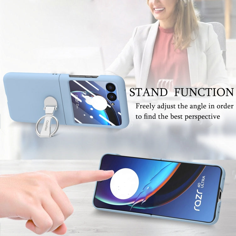 For Motorola  zara 40 Ultra Skin-Sensitive Integrated Ring Phone Case