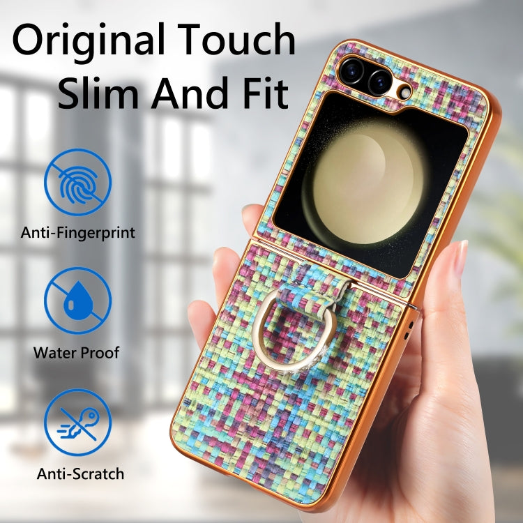 For Samsung Galaxy Z Flip5 5G Fantasy Weave Plating Diamond Ring Phone Case