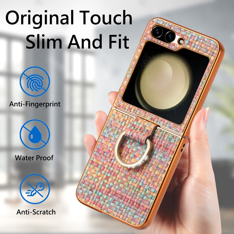 For Samsung Galaxy Z Flip5 5G Fantasy Weave Plating Diamond Ring Phone Case