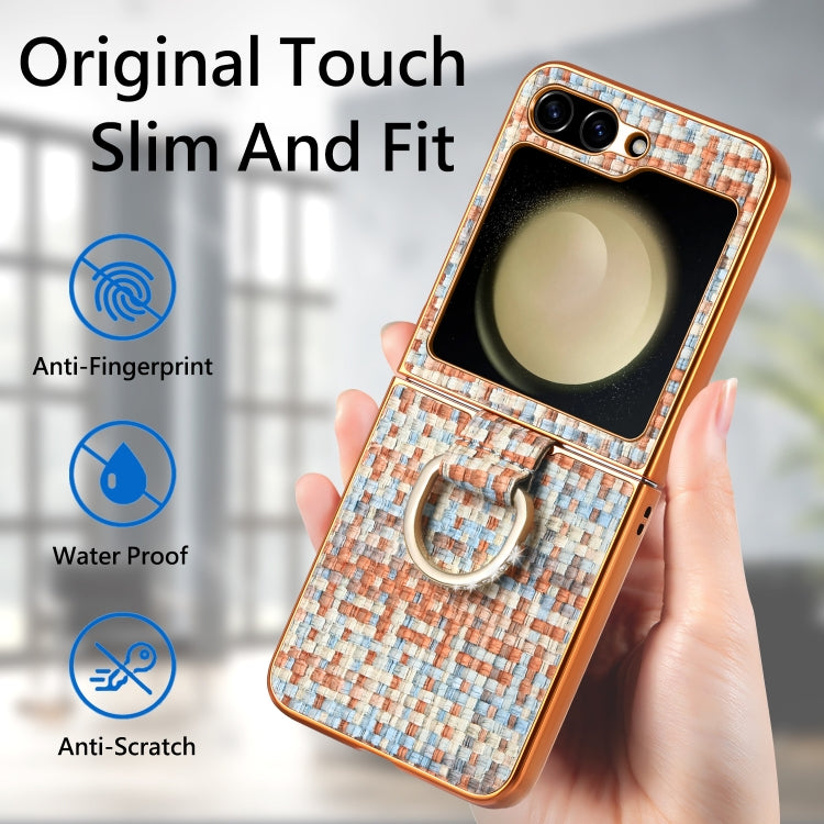 For Samsung Galaxy Z Flip5 5G Fantasy Weave Plating Diamond Ring Phone Case