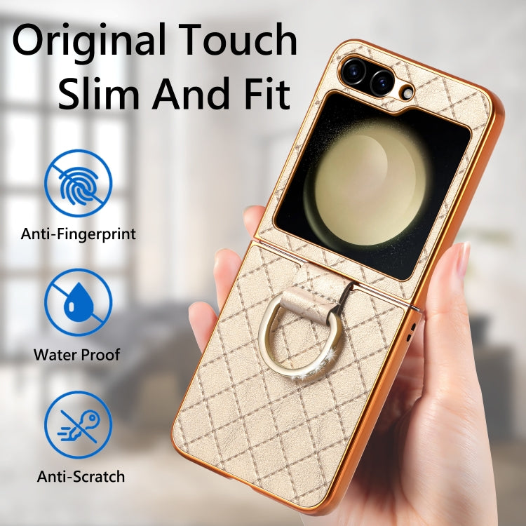 For Samsung Galaxy Z Flip5 5G Rhombus Plated Diamond Ring Phone Case