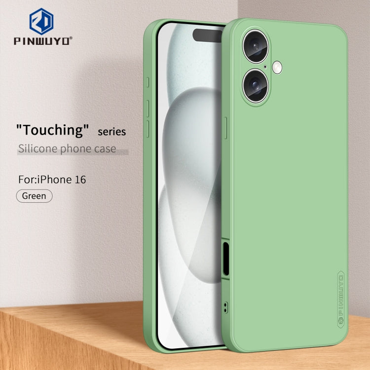 For iPhone 16 PINWUYO Sense Series Liquid Silicone TPU Phone Case