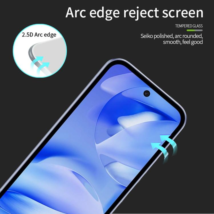 For Google Pixel 9a PINWUYO 9H 2.5D Full Screen Tempered Glass Film - Black