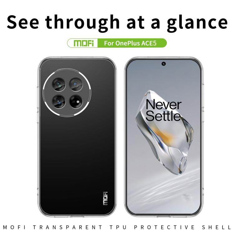 For OnePlus Ace 5 MOFI Ming Series Ultra-thin TPU Phone Case - Transparent