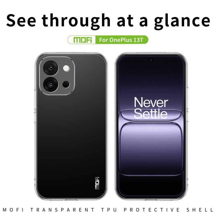 For OnePlus 13T MOFI Ming Series Ultra-thin TPU Phone Case - Transparent