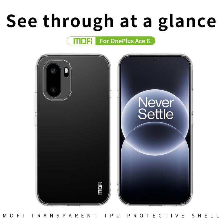 For OnePlus Ace 6 5G MOFI Ming Series Ultra-thin TPU Phone Case - Transparent