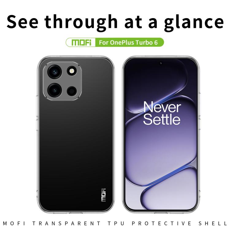 For OnePlus Turbo 6 MOFI Ming Series Ultra-thin TPU Phone Case - Transparent