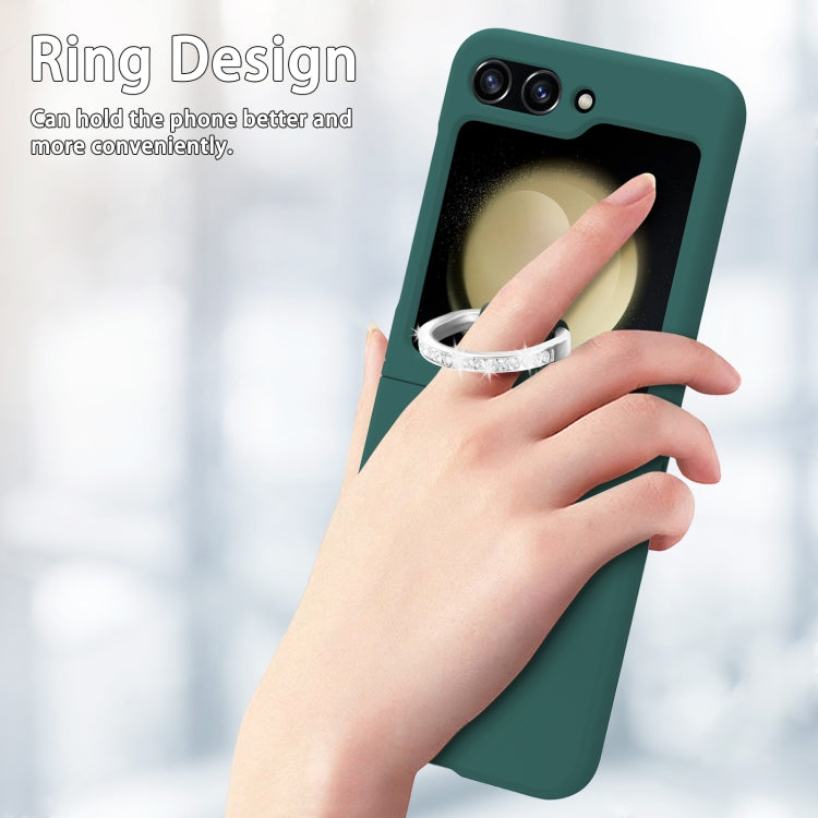 For Samsung Galaxy Z Flip5 5G Skin-feel Diamond Ring Shockproof Phone Case