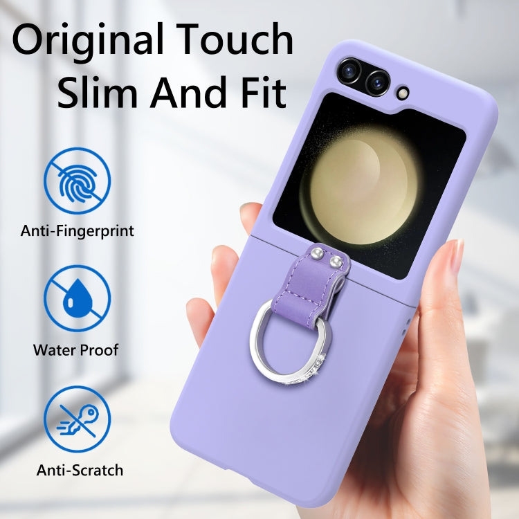 For Samsung Galaxy Z Flip5 5G Skin-feel Diamond Ring Shockproof Phone Case