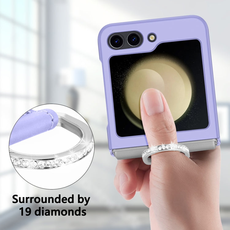 For Samsung Galaxy Z Flip5 5G Skin-feel Diamond Ring Shockproof Phone Case