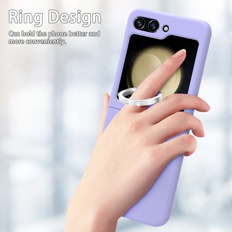 For Samsung Galaxy Z Flip5 5G Skin-feel Diamond Ring Shockproof Phone Case