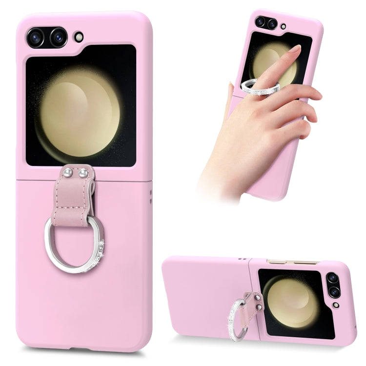 For Samsung Galaxy Z Flip5 5G Skin-feel Diamond Ring Shockproof Phone Case