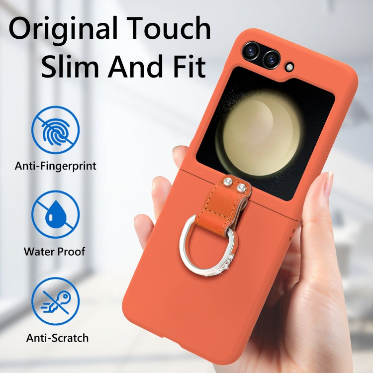 For Samsung Galaxy Z Flip5 5G Skin-feel Diamond Ring Shockproof Phone Case