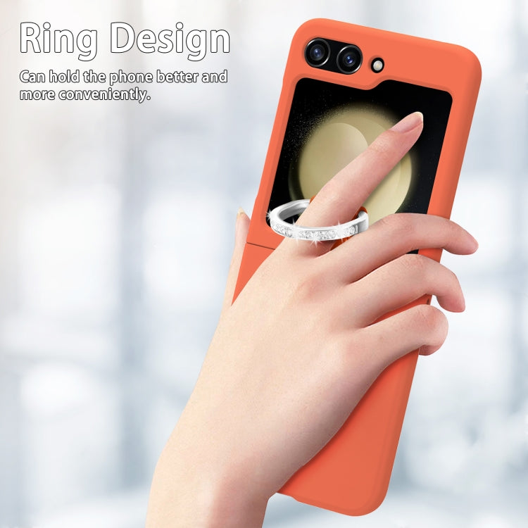 For Samsung Galaxy Z Flip5 5G Skin-feel Diamond Ring Shockproof Phone Case