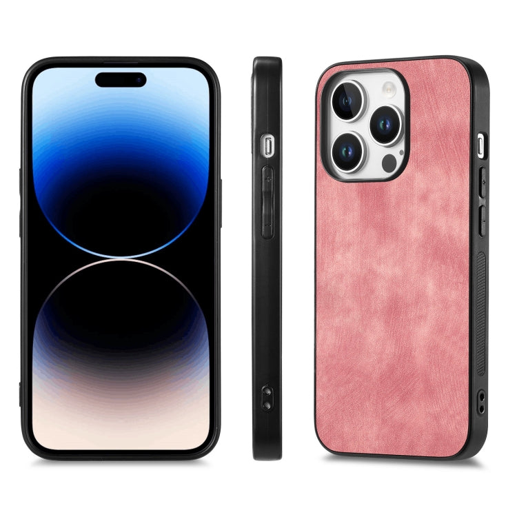For iPhone 16 Pro Vintage Leather PC Back Cover Phone Case