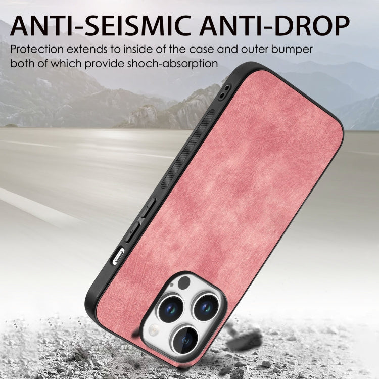 For iPhone 16 Pro Vintage Leather PC Back Cover Phone Case