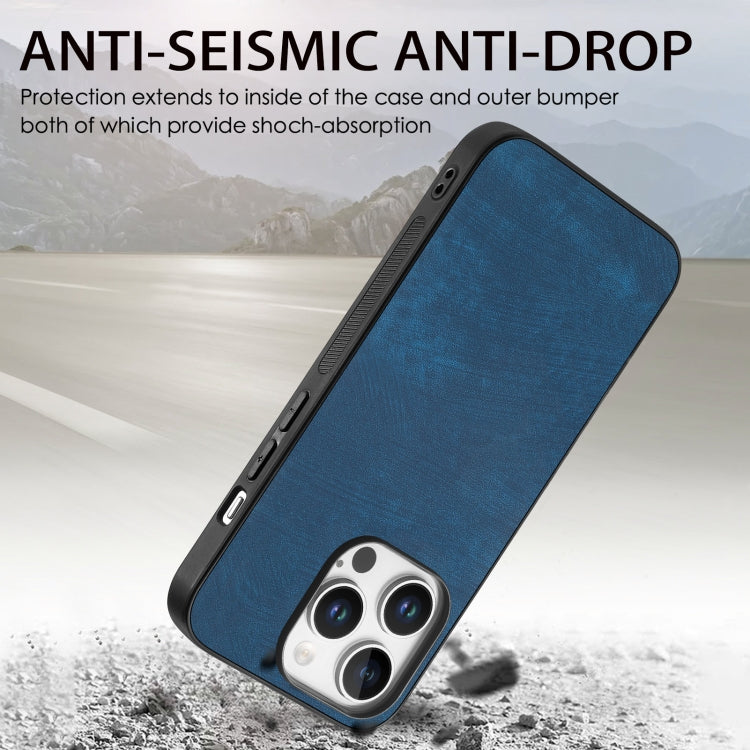 For iPhone 16 Pro Vintage Leather PC Back Cover Phone Case