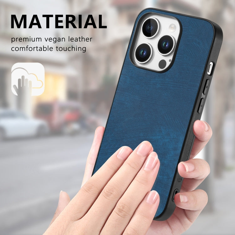 For iPhone 16 Pro Vintage Leather PC Back Cover Phone Case