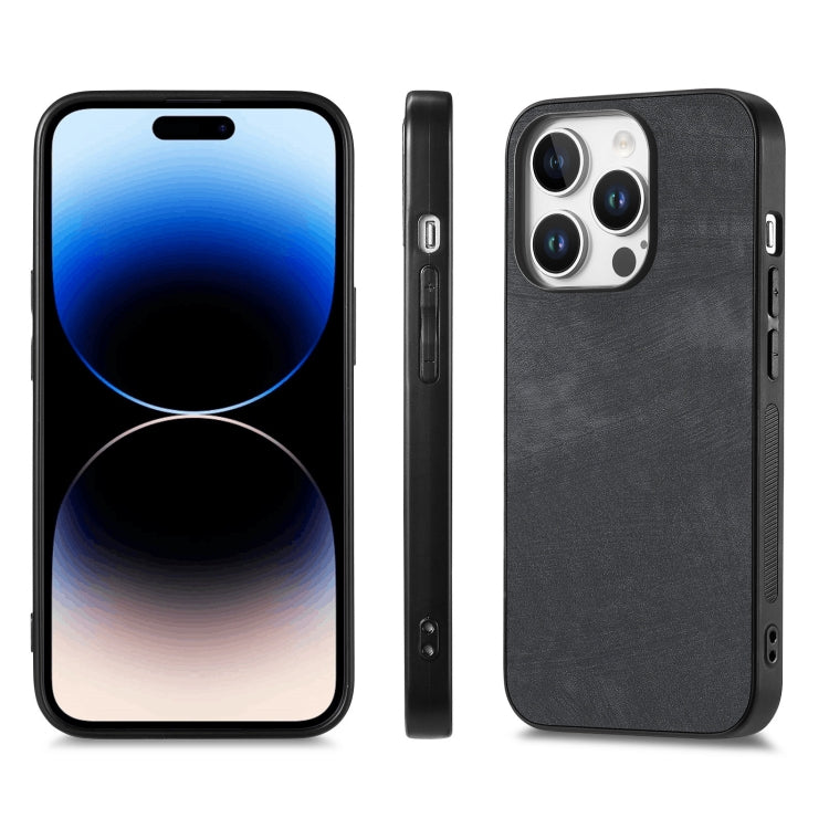 For iPhone 16 Pro Max Vintage Leather PC Back Cover Phone Case