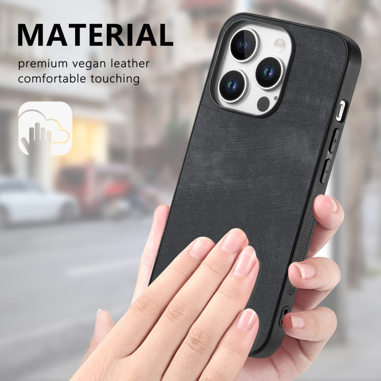 For iPhone 16 Pro Max Vintage Leather PC Back Cover Phone Case