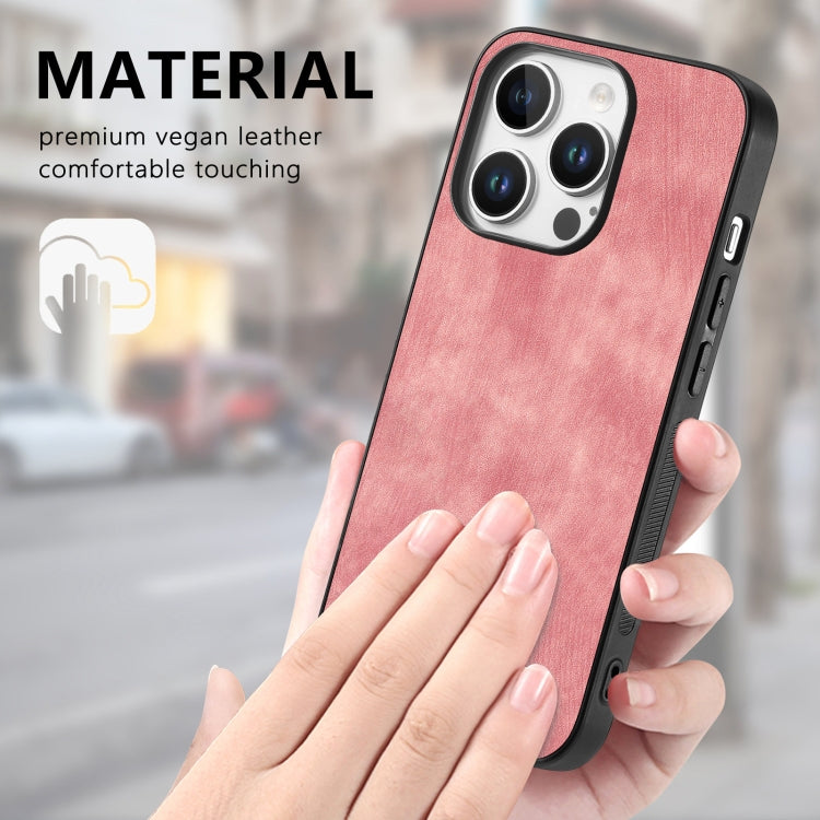 For iPhone 16 Pro Max Vintage Leather PC Back Cover Phone Case