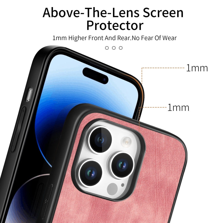 For iPhone 16 Pro Max Vintage Leather PC Back Cover Phone Case