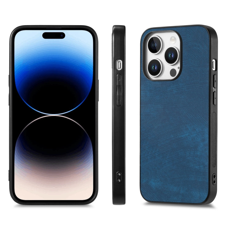 For iPhone 16 Pro Max Vintage Leather PC Back Cover Phone Case