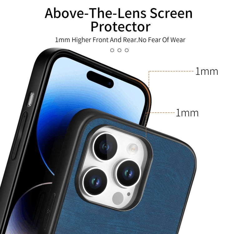 For iPhone 16 Pro Max Vintage Leather PC Back Cover Phone Case
