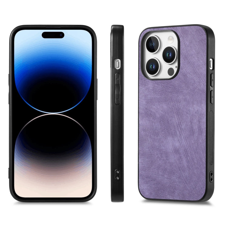 For iPhone 16 Pro Max Vintage Leather PC Back Cover Phone Case