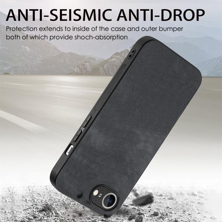 For iPhone 17e / 16e Vintage Leather PC Back Cover Phone Case