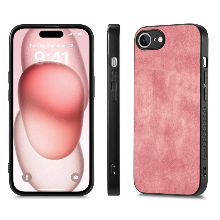 For iPhone 17e / 16e Vintage Leather PC Back Cover Phone Case