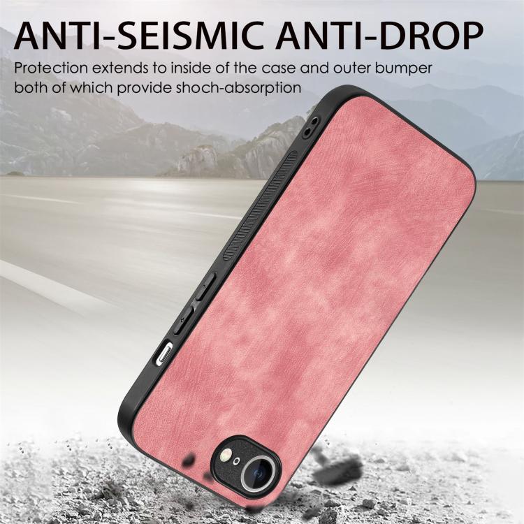 For iPhone 17e / 16e Vintage Leather PC Back Cover Phone Case