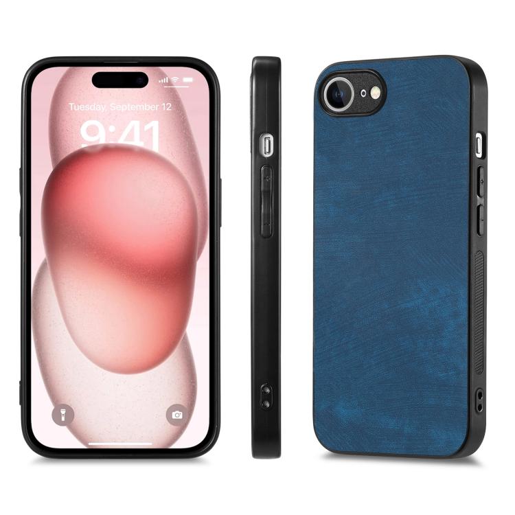 For iPhone 17e / 16e Vintage Leather PC Back Cover Phone Case