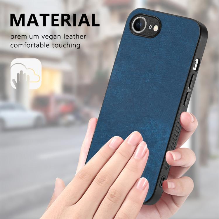 For iPhone 17e / 16e Vintage Leather PC Back Cover Phone Case