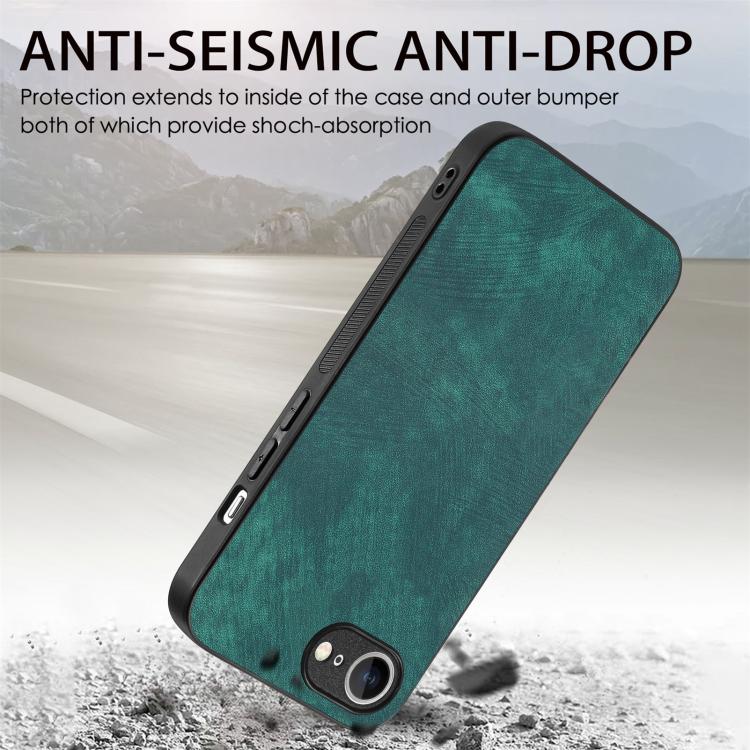 For iPhone 17e / 16e Vintage Leather PC Back Cover Phone Case