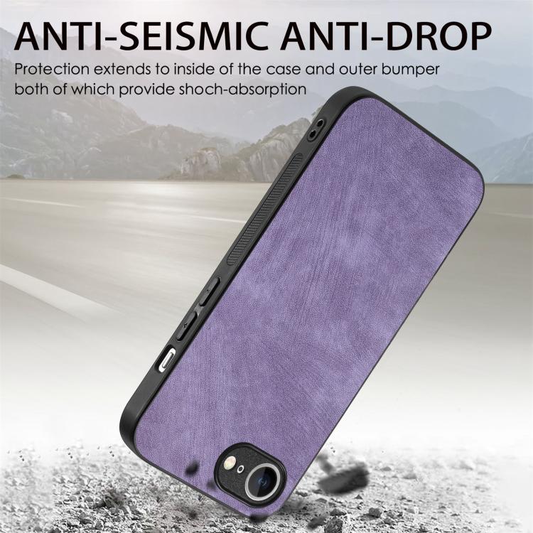 For iPhone 17e / 16e Vintage Leather PC Back Cover Phone Case