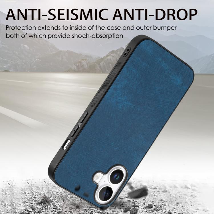 For iPhone 17 Vintage Leather PC Back Cover Phone Case