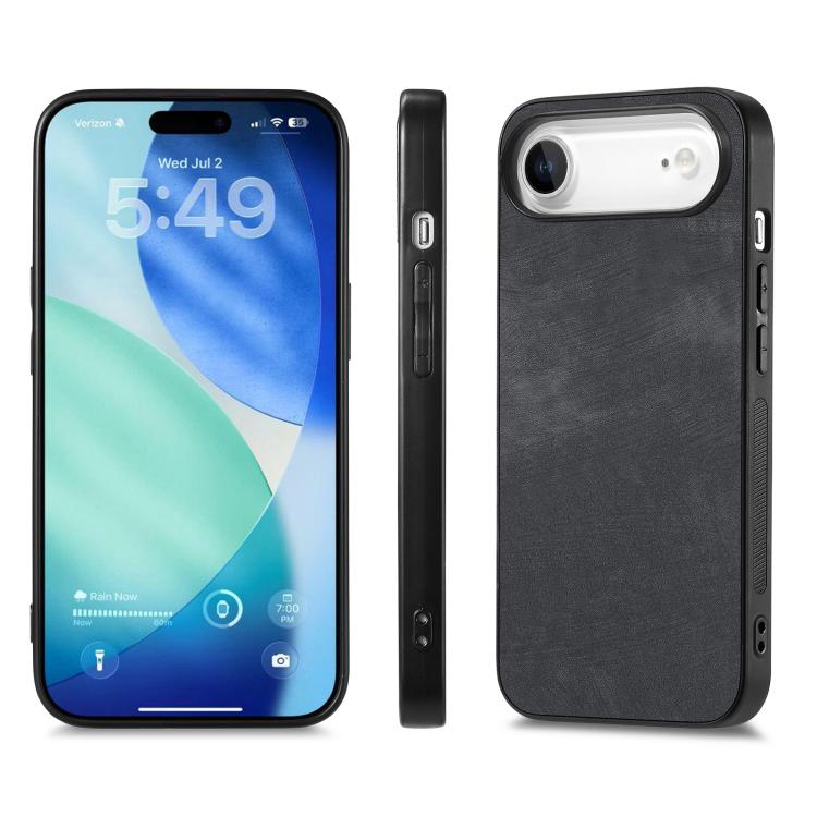 For iPhone Air Vintage Leather PC Back Cover Phone Case