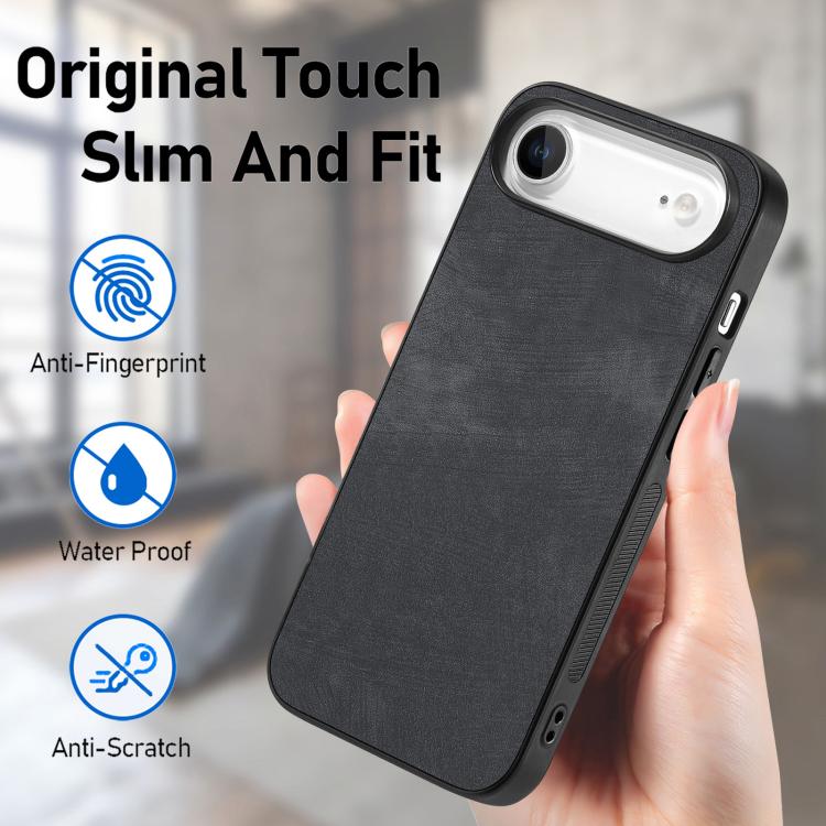 For iPhone Air Vintage Leather PC Back Cover Phone Case