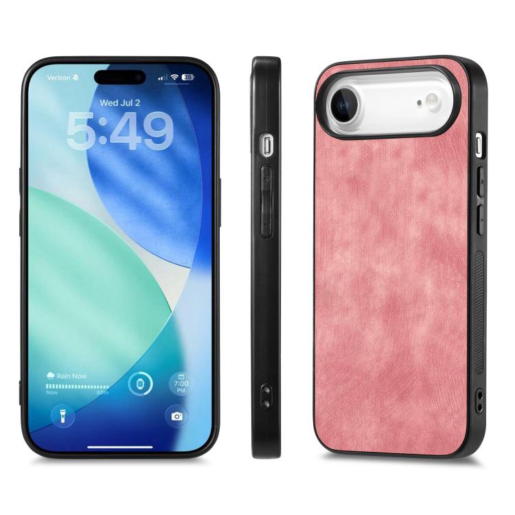 For iPhone Air Vintage Leather PC Back Cover Phone Case