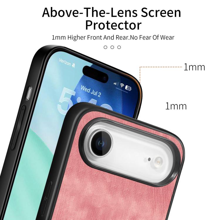 For iPhone Air Vintage Leather PC Back Cover Phone Case