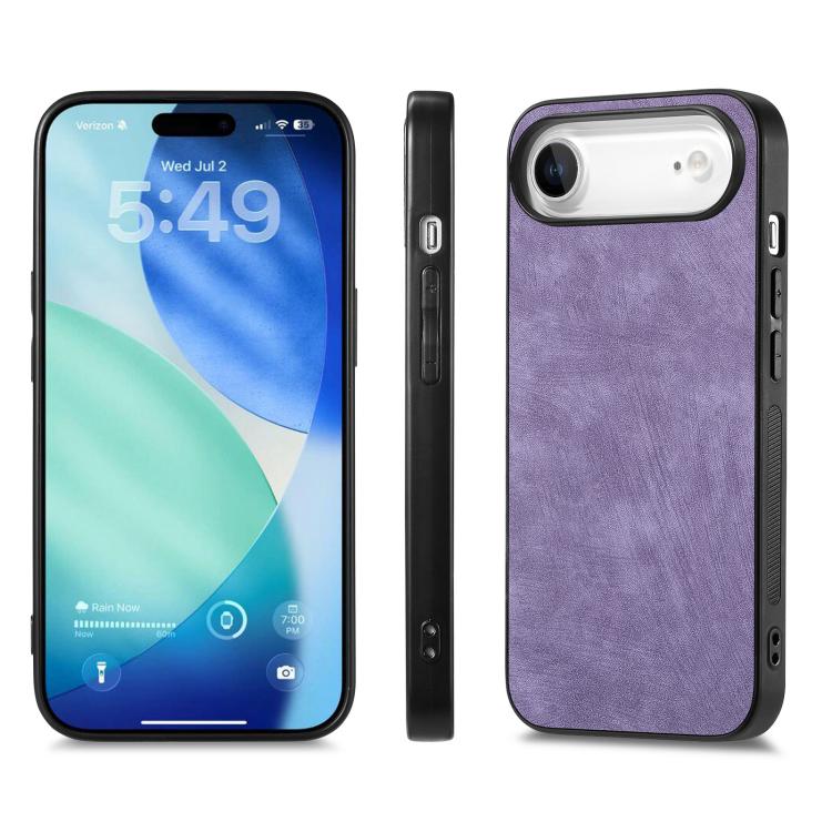 For iPhone Air Vintage Leather PC Back Cover Phone Case