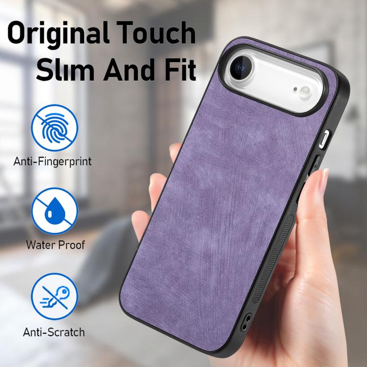 For iPhone Air Vintage Leather PC Back Cover Phone Case