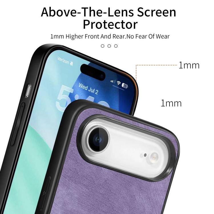For iPhone Air Vintage Leather PC Back Cover Phone Case