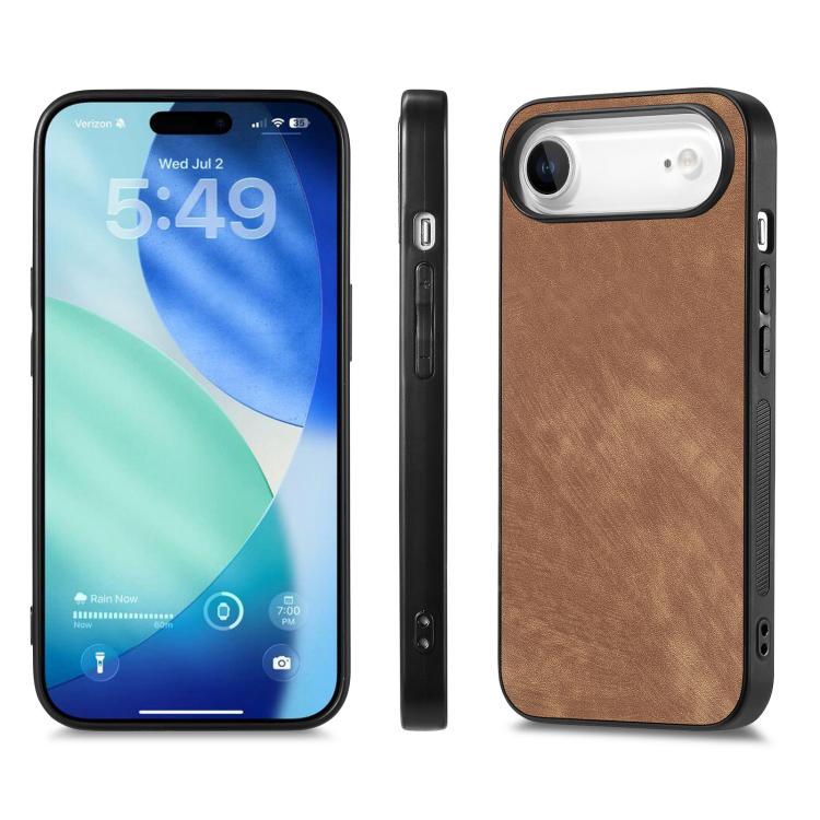 For iPhone Air Vintage Leather PC Back Cover Phone Case