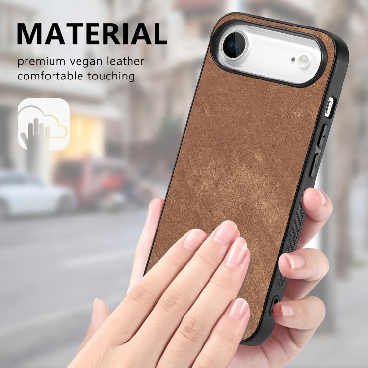 For iPhone Air Vintage Leather PC Back Cover Phone Case