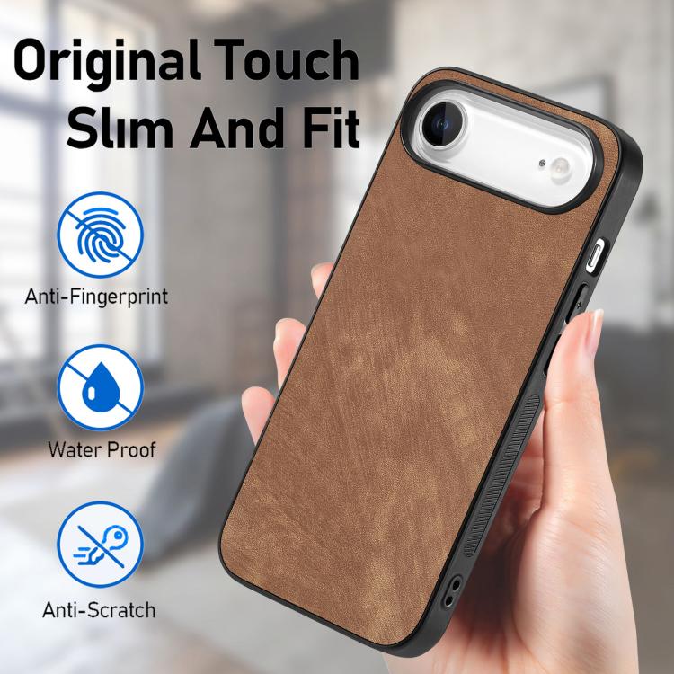 For iPhone Air Vintage Leather PC Back Cover Phone Case