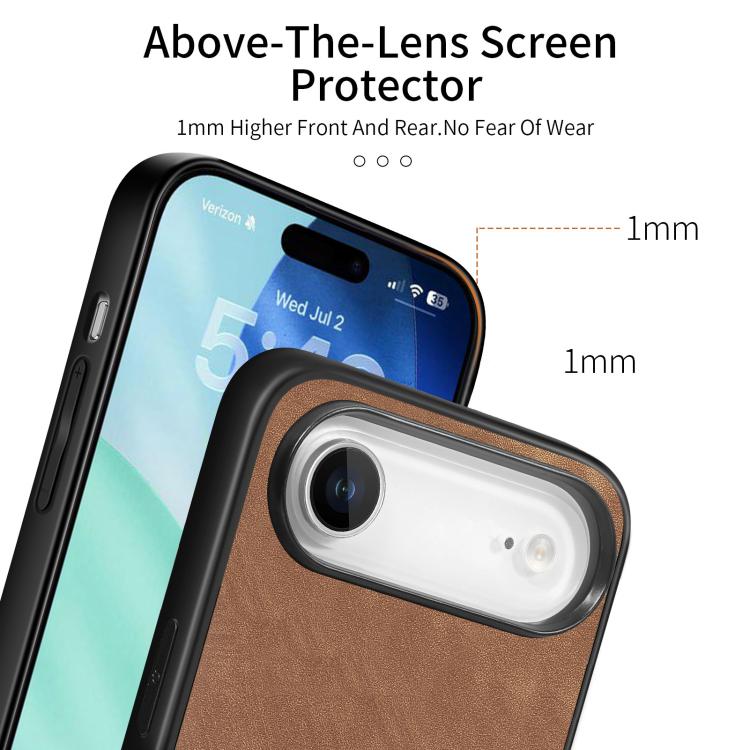 For iPhone Air Vintage Leather PC Back Cover Phone Case