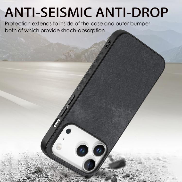 For iPhone 17 Pro Vintage Leather PC Back Cover Phone Case