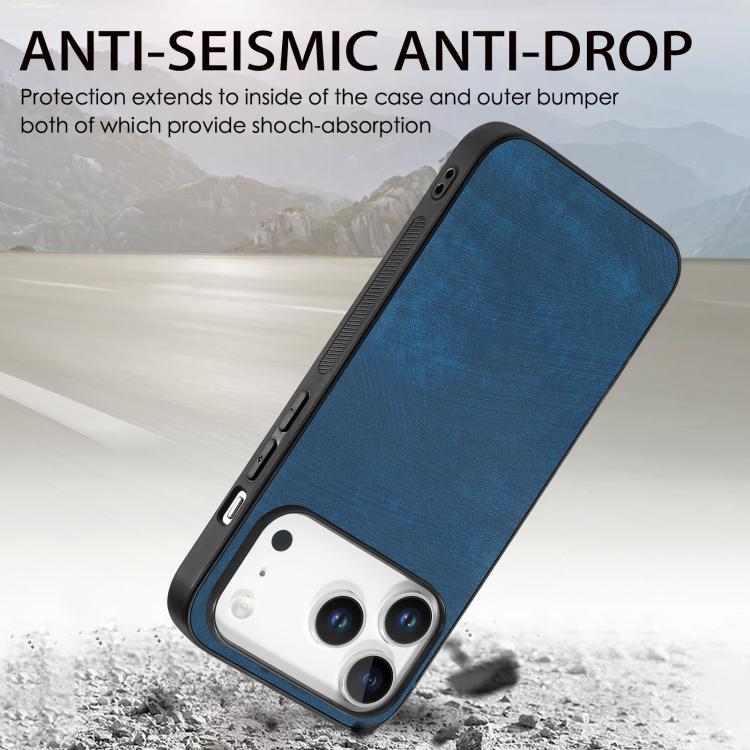 For iPhone 17 Pro Vintage Leather PC Back Cover Phone Case